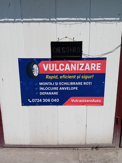 Banner personalizat Service auto / Vulcanizare / Salon / Frizerie / Detailing / Spălătorie