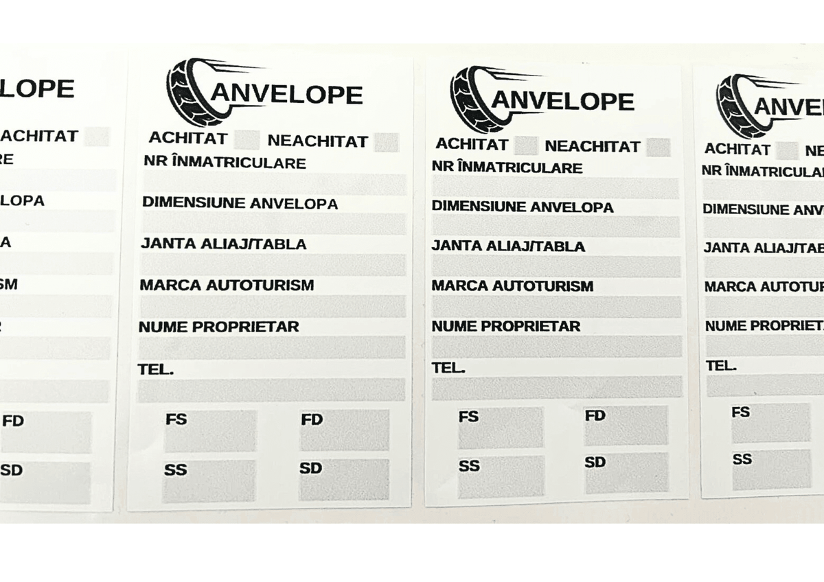Etichetă autocolantă anvelope/hotel de anvelope 10X6 cm