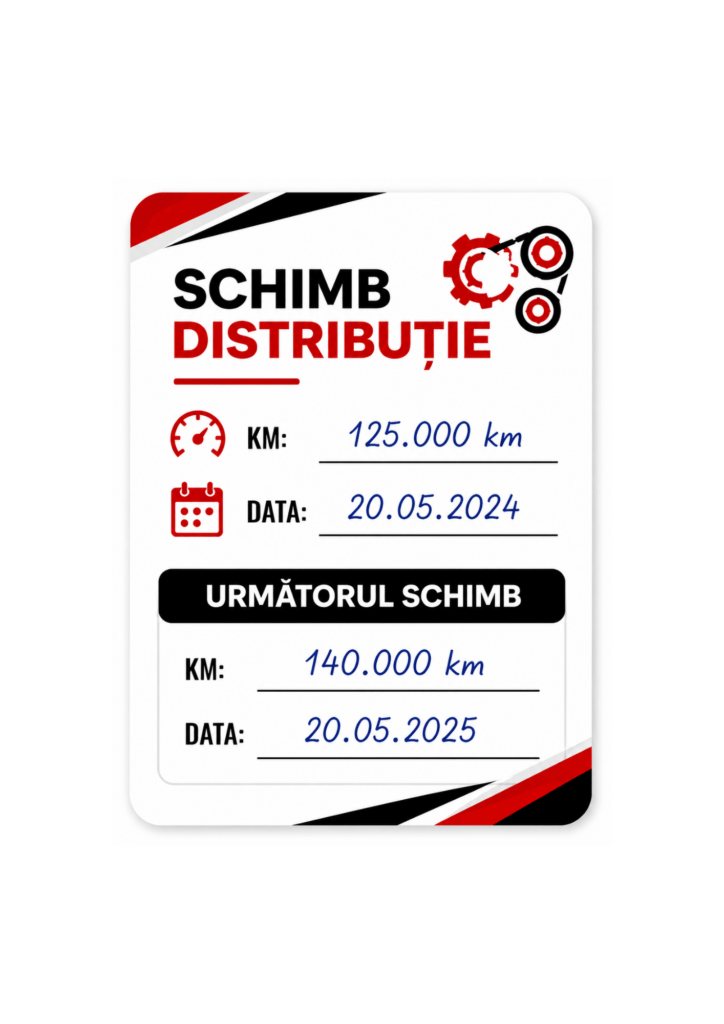 Etichetă Autocolantă/ Cartonată pentru Evidența Schimbului Kitului de Distribuție