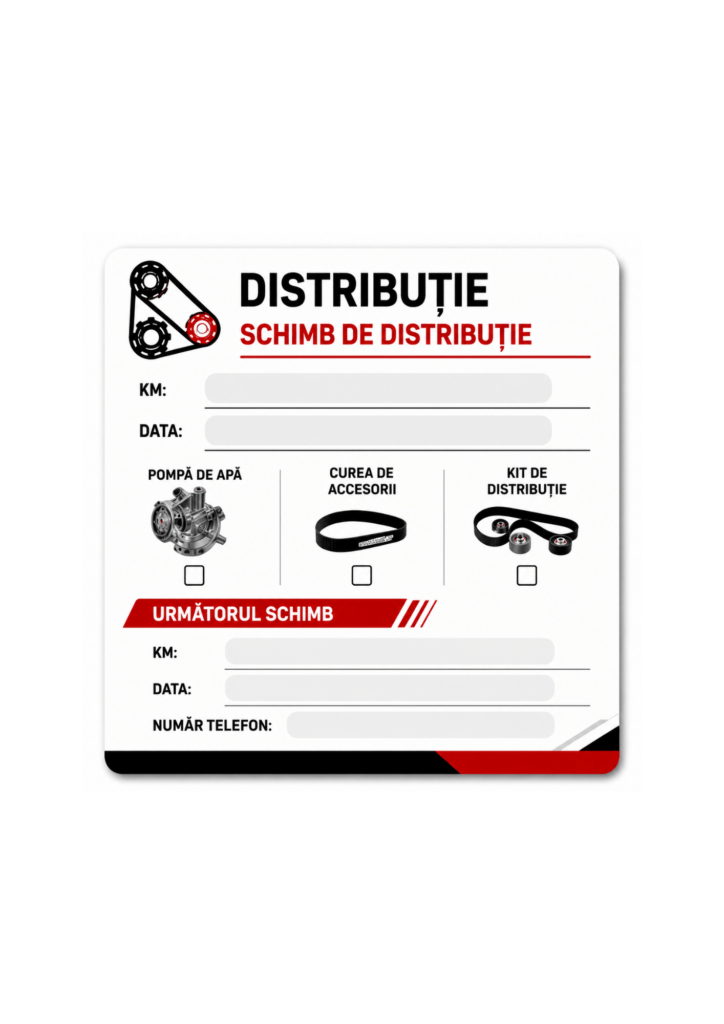 Etichetă Autocolantă/ Cartonată Schimb Distribuție – SERVICE AUTO