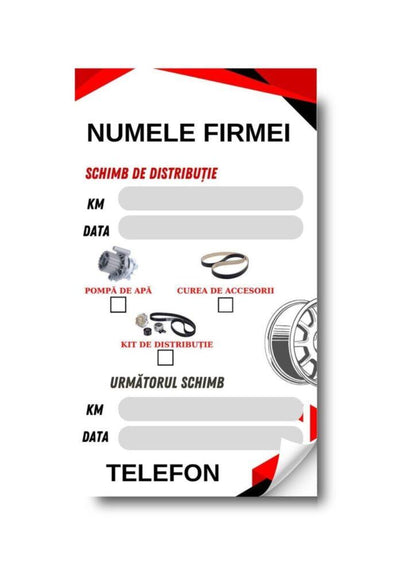 Etichetă Autocolantă/ Cartonată Personalizată De Distribuție– Service Auto