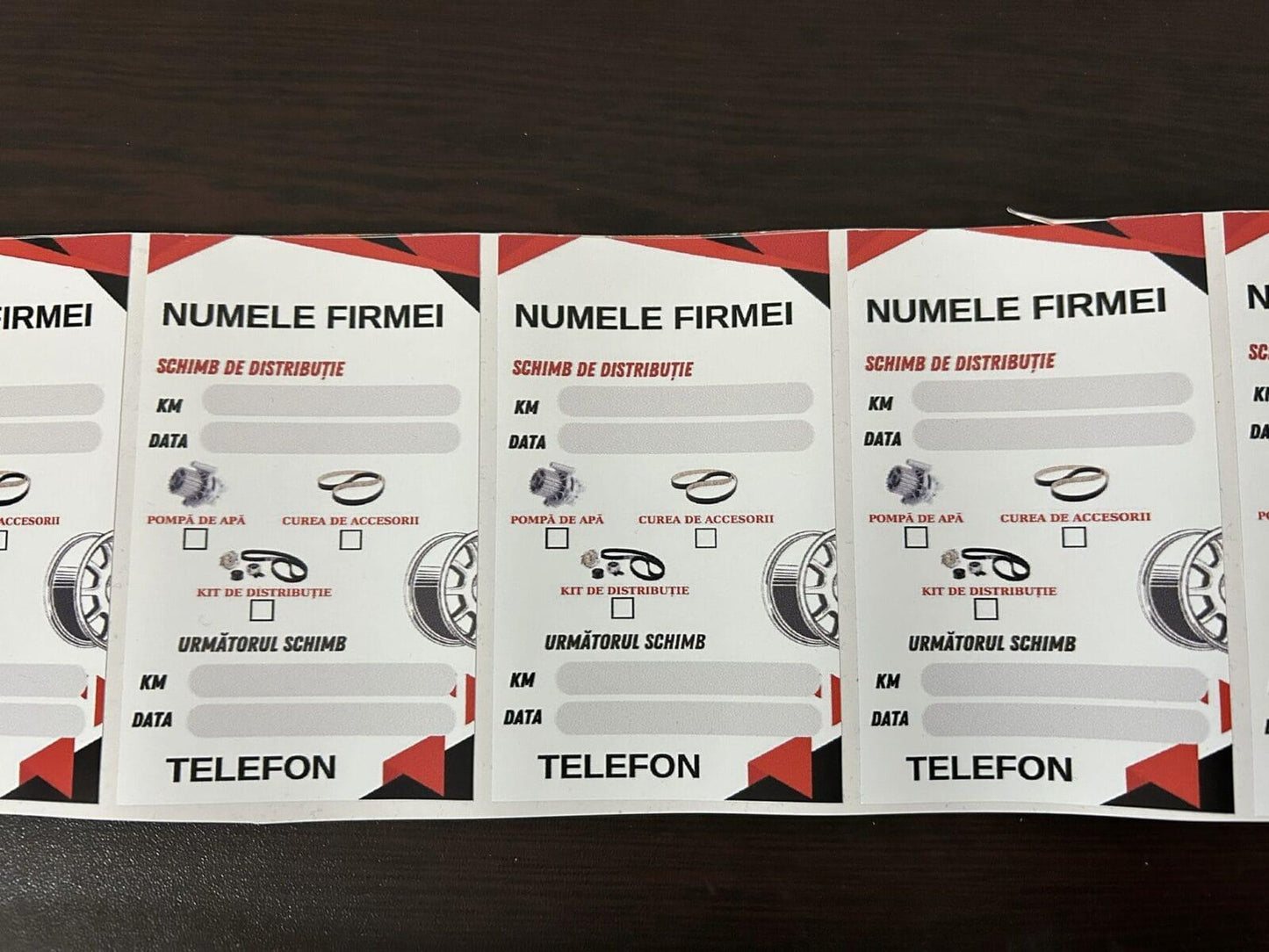 Etichetă Autocolantă/ Cartonată Personalizată De Distribuție– Service Auto