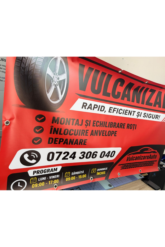Banner personalizat Service auto / Vulcanizare / Salon / Frizerie / Detailing / Spălătorie