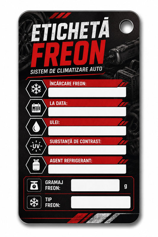 Etichetă Autocolantă/ Cartonată pentru Freon  Service Auto