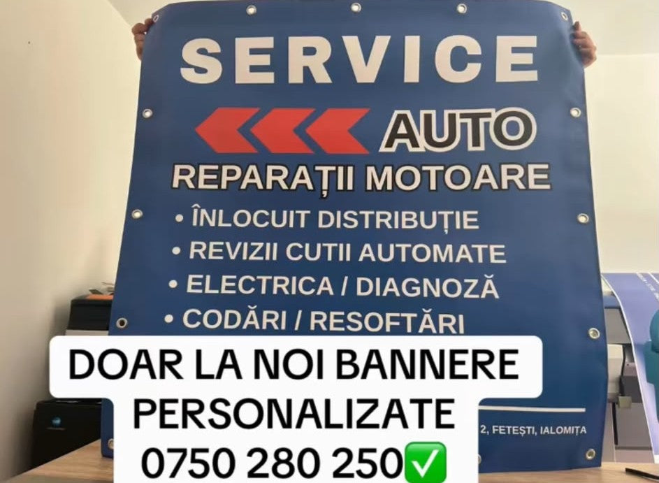 Banner personalizat Service auto / Vulcanizare / Salon / Frizerie / Detailing / Spălătorie