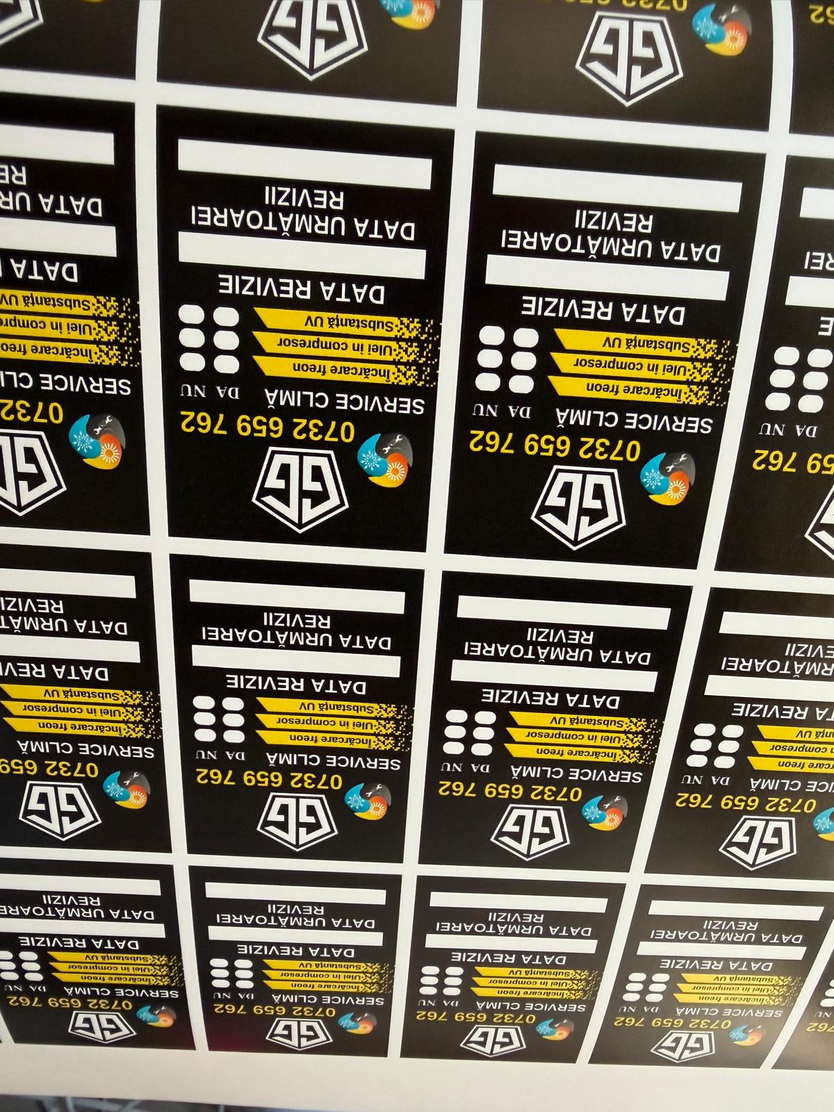 Etichetă Autocolantă/ Cartonată de ulei personalizată / revizie / service auto / schimb ulei