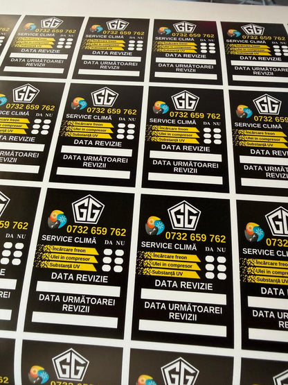 Etichetă Autocolantă/ Cartonată de ulei personalizată / revizie / service auto / schimb ulei