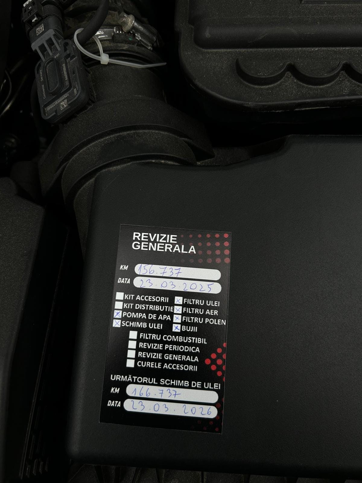 Etichetă Autocolantă/ Cartonată Personalizată Revizie Generală– Service