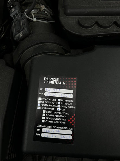 Etichetă Autocolantă/ Cartonată Personalizată Revizie Generală– Service