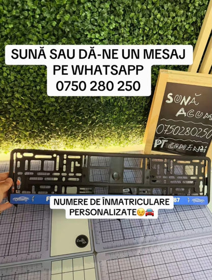 Suport Număr De Înmatriculare Auto Personalizat- O Bucată