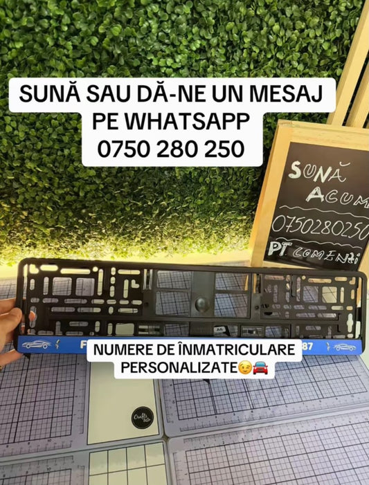 Suport Număr De Înmatriculare Auto Personalizat- O Bucată